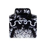 Mens Oscar Banks Brand Name Turkey Shirt Satin Floral European 6425 Black white - J.Valintin Men's Wear Legend - 2817