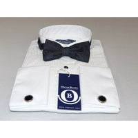 Mens Oscar Banks Turkish Formal Tuxedo Shirt Cotton Wing Tip Bow tie 5504 White - J.Valintin Men's Wear Legend - 67895