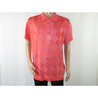 Mens Polo Shirt Slinky Sheer Short Sleeves Soft Touch by Stacy Adams 3703 Coral - J.Valintin Men's Wear Legend - 94029