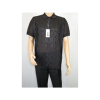 Mens Polo Shirt Slinky Sheer Short Sleeves Soft Touch by Stacy Adams 57007 black - J.Valintin Men's Wear Legend - 100070