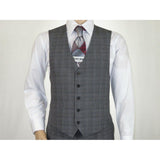 Mens Renoir 3 Piece Vested Suit Glen Plaid Notch Lapel Business 278 - 1 Gray New - J.Valintin Men's Wear Legend - 28301