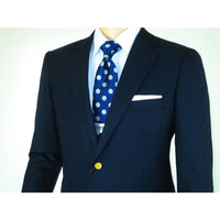 Men's RENOIR Classic Blazer 100% Wool Side vents Metal Buttons Notch 509 - 2 Navy - J.Valintin Men's Wear Legend - 21544