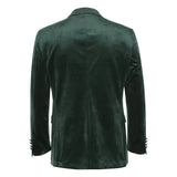 Men's Renoir Velvet Tuxedo Blazer Jacket Satin Peak Lapel Slim Fit 290 - 9 Green - J.Valintin Men's Wear Legend - 290 - 9 Green - 38R