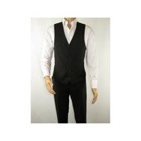 Mens RENOIR Vest Wool 140 Adjustable ,V - Neck two Pocket Full Lining 508 - 1 Black - J.Valintin Men's Wear Legend - 80049