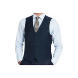 Men's RENOIR Vest Wool 140's Adjustable, Two Pockets 508 - 19 Navy Blue - J.Valintin Men's Wear Legend - 80059