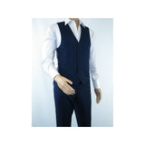 Men's RENOIR Vest Wool 140's Adjustable, Two Pockets 508 - 19 Navy Blue - J.Valintin Men's Wear Legend - 80059