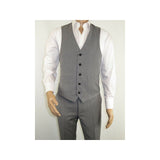 Men's RENOIR Vest Wool 140's Adjustable, Two Pockets 508 - 5 Lt Gray - J.Valintin Men's Wear Legend - 80079