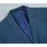 Men's Renoir Wool Blend Slim Fit 2pc Suit Sharkskin Texture 557 - 1 Blue - J.Valintin Men's Wear Legend - 557 - 1 - Blue - 36S