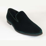 Mens Santino Luciano Shoes Soft Velvet Slip on Loafer Formal C351 Emerald Green - J.Valintin Men's Wear Legend - C351 - Green - 14M