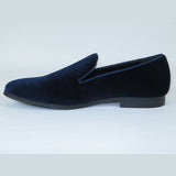 Mens Santino Luciano Shoes Soft Velvet Slip on Loafer Formal C351 Navy Blue - J.Valintin Men's Wear Legend - 99013