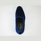 Mens Santino Luciano Shoes Soft Velvet Slip on Loafer Formal C351 Royal Blue - J.Valintin Men's Wear Legend - 99005