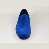 Mens Santino Luciano Shoes Soft Velvet Slip on Loafer Formal C351 Royal Blue - J.Valintin Men's Wear Legend - 99005