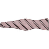 Men's Self Bow Tie By Hand J.Valintin Collection Woven SBT3 Pink Stripe - J.Valintin Men's Wear Legend - 92551