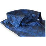 Men's Silky Paisley Floral Shirt By JT Milano AVM Turkey Slim Fit 6002 - 34 Royal Blue - J.Valintin Men's Wear Legend - 6002 - 34 Royal - M