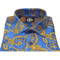 Men's Silky Paisley Floral Shirt By JT Milano AVM Turkey Slim Fit 6011 - 23 Royal Blue - J.Valintin Men's Wear Legend - 6011 - 23 Royal - M