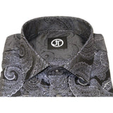 Men's Silky Paisley Floral Shirt By JT Milano AVM Turkey Slim Fit 6021 - 15 Black - J.Valintin Men's Wear Legend - 6021 - 15 Black - M