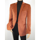 Men's Soft Velvet Sport Coat Jacket by BASSIRI Leonardi J1042 Cognac - J.Valintin Men's Wear Legend - 92630