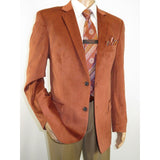 Men's Soft Velvet Sport Coat Jacket by BASSIRI Leonardi J1042 Cognac - J.Valintin Men's Wear Legend - 92630