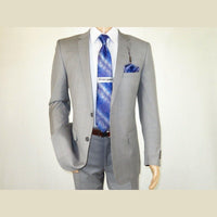 Men's Soft Wool Cashmere Light Gray Business Suit Giorgio Cosani 900 - 03 Gray New - J.Valintin Men's Wear Legend - 16691