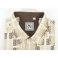 Mens Sports Shirt by DE - NIKO Long Sleeves Fashion Prints Soft Modal NK600 Khaki - J.Valintin Men's Wear Legend - 99407