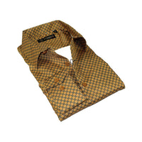 Men's Sports Shirt By Moderno Checker Fancy Long Sleeves MJLS - 890 Gold - J.Valintin Men's Wear Legend - MJLS - 890 Gold - M