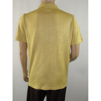 Mens Stacy Adams Italian Style Knit Woven Shirt Short Sleeves 3107 Honey Beige - J.Valintin Men's Wear Legend - 94948