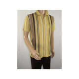 Mens Stacy Adams Italian Style Knit Woven Shirt Short Sleeves 3112 Honey Beige - J.Valintin Men's Wear Legend - 94882