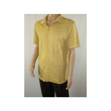 Mens Stacy Adams Italian Style Knit Woven Shirt Short Sleeves 3128 Honey Beige - J.Valintin Men's Wear Legend - 94906