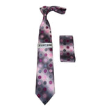 Men's Stacy Adams Necktie and Hankie Set Fancy Design Silky Look SAT2 Pink - J.Valintin Men's Wear Legend - sat2