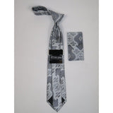 Men's Stacy Adams Tie and Hankie Set Woven Design #St425 Silver gray - J.Valintin Men's Wear Legend - 94830