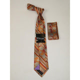 Men's Stacy Adams Tie and Hankie Set Woven Silky Fabric #Stacy56 Cognac - J.Valintin Men's Wear Legend - 135