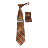 Men's Stacy Adams Tie and Hankie Set Woven Silky Fabric #Stacy56 Cognac - J.Valintin Men's Wear Legend - 135