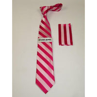 Men's Stacy Adams Tie and Hankie Set Woven Silky #St4 Fuchsia Pink - J.Valintin Men's Wear Legend - 24805