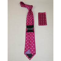 Men's Stacy Adams Tie and Hankie Set Woven Silky #Stacy115 Fuchsia Polka dot - J.Valintin Men's Wear Legend - 195