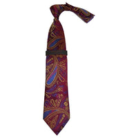 Mens Steven Land 100% Woven Silk Big Knot Tie and Hankie Set BW2411 - 05 Wine - J.Valintin Men's Wear Legend - BW2411 - 05