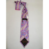 Mens Steven Land 100% Woven Silk Big Knot Tie and Hankie Set BW2426 - 08 Pink - J.Valintin Men's Wear Legend - BW2426 - 08