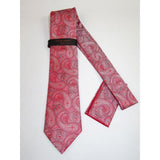 Mens Steven Land 100% Woven Silk Big Knot Tie and Hankie Set BW2436 - 05 Red - J.Valintin Men's Wear Legend - BW2436 - 05