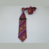 Mens Steven Land 100% Woven Silk Big Knot Tie and Hankie Set BW252,11 Pink Multi - J.Valintin Men's Wear Legend - 100021