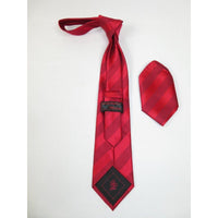 Mens Steven Land Density 100% Satin Silk Crystal Tie/Hankie Set CR27 - 05 Red - J.Valintin Men's Wear Legend - CR27 - 05