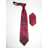 Mens Steven Land Density 100% Satin Silk Crystal Tie/Hankie Set CR29 - 05 Red - J.Valintin Men's Wear Legend - CR29 - 05