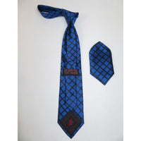 Mens Steven Land Density 100% Silk Crystal Tie/Hankie Set CR29 - 04 Royal Blue - J.Valintin Men's Wear Legend - CR29 - 04