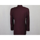 Mens Suit Apollo King Banded Collarless Chinese Mandarin Wide Leg AG96 Burgundy - J.Valintin Men's Wear Legend - 72937