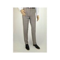 Mens Suit by RENOIR English Plaid Window Pane European Business 291 - 5 Beige blue - J.Valintin Men's Wear Legend - 32127