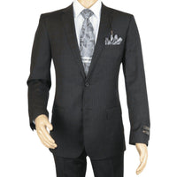 Men's Suit Wool Cashmere Georgio Cosani Two Buttons 910 - 04 Gray Pinstripe - J.Valintin Men's Wear Legend - 16767