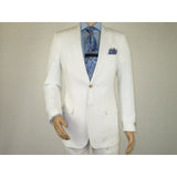 Mens Summer Linen Suit Apollo King Half Lined 2 Button European LN6 White Party - J.Valintin Men's Wear Legend - 93799