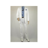 Mens Summer Linen Suit Apollo King Half Lined 2 Button European LN6 White Party - J.Valintin Men's Wear Legend - 93799