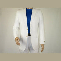 Mens Summer Linen Suit Apollo King Half Lined 2 Button European LN6 White Party - J.Valintin Men's Wear Legend - 93799