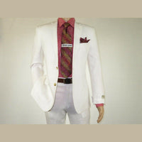 Men's Summer Linen Suit Apollo King Half Lined 2 Button Modern Fit SLN8 White - J.Valintin Men's Wear Legend - 7818