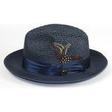 Men's Summer Spring Braid Straw style Hat by BRUNO CAPELO JULIAN JU907 Navy - J.Valintin Men's Wear Legend - Ju907 - Navy - S