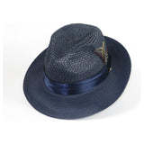 Men's Summer Spring Braid Straw style Hat by BRUNO CAPELO JULIAN JU907 Navy - J.Valintin Men's Wear Legend - Ju907 - Navy - S